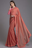 PEACH PAKISTANI FESTIVE WEAR SAREE - Asian Party Wear