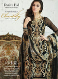 ZCT 138 GUL AHMAD BLACK COLOUR EMBROIDERED CHIFFON SUIT - Asian Party Wear