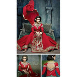 Red Stunning Hariette Anarkali Salwar Suit 56008 - Asian Party Wear