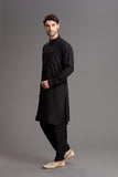 Black Traditional Pakistani Kurta Shalwar Menswear Suit - Asian Party Wear