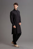 Black Traditional Pakistani Kurta Shalwar Menswear Suit - Asian Party Wear