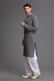 Grey Kurta Suit Pakistani Men's Readymade Shalwar Kameez - Asian Party Wear