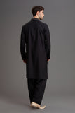 Black Kurta Shalwar Pakistani Menswear Outfit - Asian Party Wear