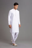 White Pakistani Men's Suit Menswear Kurta Shalwar - Asian Party Wear