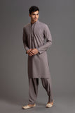 Grey Indian Pakistani Mens Kurta Shalwar Designer Menswear - Asian Party Wear