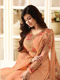 Peachy Orange Salwar kameez Suits - Wedding Dress - Asian Party Wear