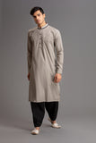 Grey and Black Eastern Wear Kurta Shalwar Pakistani Menswear - Asian Party Wear