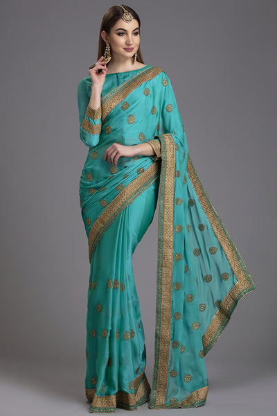 ZACS-870 FEROZI INDIAN WEDDING WEAR SAREE - Asian Party Wear