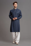 Blue Men's Kurta Indian Pakistani Menswear Shalwar Kameez - Asian Party Wear