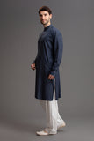 Blue Men's Kurta Indian Pakistani Menswear Shalwar Kameez - Asian Party Wear