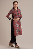 ZACG-60 MAUVE AND BLACK GIRLS READY MADE CHURIDAR SUIT - Asian Party Wear