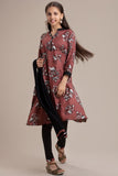 ZACG-60 MAUVE AND BLACK GIRLS READY MADE CHURIDAR SUIT - Asian Party Wear