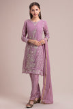 LILAC INDIAN WEDDING WEAR READYMADE GIRLS CHURIDAR SUIT - Asian Party Wear