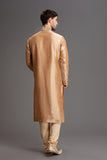 Rich Gold Indian Men's Wedding Embroidered Kurta Pajama Groom Dress - Asian Party Wear