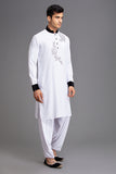 CLASSIC WHITE PAKSITANI MENSWEAR SALWAR KAMEEZ SUIT - Asian Party Wear