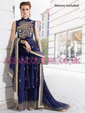 Z-12002 DARK BLUE ZOYA PLAZZO AND SUIT - Asian Party Wear