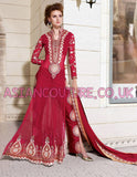 Z-12005 RED ETHNIC ZOYA EID AND WEDDING LENGHA - Asian Party Wear