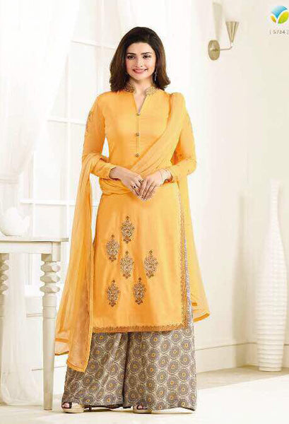 5734 YELLOW KASEESH PRACHI GALAXY DESIGNER ANARKALI DRESS - Asian Party Wear