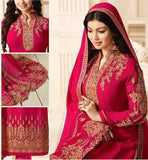 HOT PINK EMBROIDERED PARTY WEAR INDIAN BOLLYWOOD STYLE SALWAR SUIT - Asian Party Wear