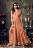 AC4707-F ORANGE INDIAN HEAVY EMBROIDERED WEDDING WEAR DRESS - Asian Party Wear