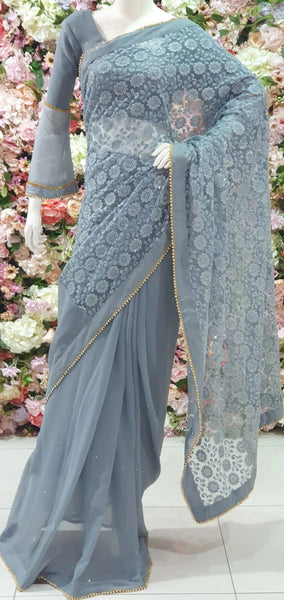 Ethnic Indian Wedding Reception Saree - Asian Party Wear