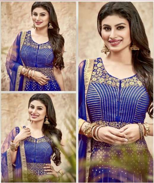 Blue Anarkali Suit Indian Hot Party Gown Blue Anarkali Suit Indian Hot Party Gown