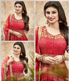 Red Georgette Anarkali Suit Fancy Party Dress - Asian Party Wear