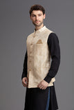 DASHING GOLD WAISTCOAT FOR MEN - Asian Party Wear