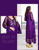 SANO SPEICAL 1002 PURPLE GEORGETTE PAKISTANI STYLE SUIT - Asian Party Wear