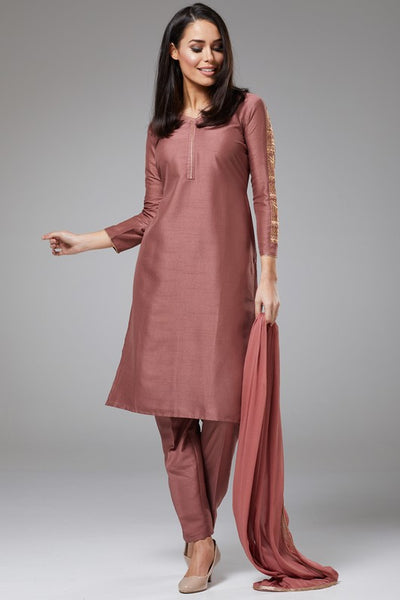 ROSE PINK INDIAN DESIGNER PARTY WEAR SUIT - Asian Party Wear