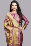 ROSE PINK & GOLD BANARASI TRADITIONAL READYMADE SAREE - Asian Party Wear