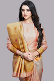 CORAL PINK & GOLD INDIAN WEDDING WEAR SAREE - Asian Party Wear