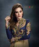 BESTSELLER 1406 GULZAR BEIGE AND BLUE COLOUR GEORGETTE WEDDING WEAR ANARKALI DRESS - Asian Party Wear