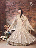 18003 BEIGE ZOYA STYLE EMERALD WEDDING ANARKALI SUIT - Asian Party Wear