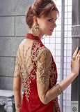 Gold & Red Zoya Elite Designer Dress - 5-Piece Suit - Asian Party Wear