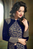 M23001-B BLUE MOHINI COLOUR ADDICTION VELVET SUIT - Asian Party Wear