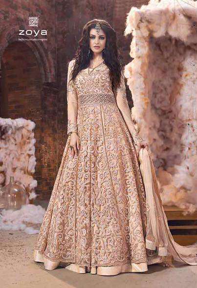 ZOYA EMERALD ZY-18001E PEACH WEDDING DRESS - Asian Party Wear