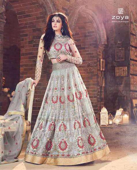 JET STREAM EMBELLISHED WEDDING DRESS LEHENGA - Asian Party Wear