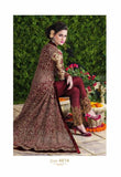 4614 Maroon Princess Wedding Wear Embroidered Gown - Asian Party Wear