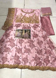 Rose Pink Indian Ethnic Wedding Anarkali Gown - Asian Party Wear