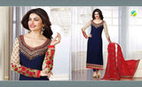 K3663 NAVY BLUE KASEESH PRACHI-17 PARTY WEAR SALWAR KAMEEZ SUIT - Asian Party Wear