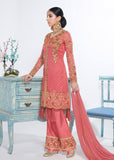 PEACHY PINK HEROINE INDIAN WEDDING PALAZZO SUIT - Asian Party Wear