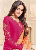 Pink Straight Indian Party Wear Churidar Suit - Asian Party Wear