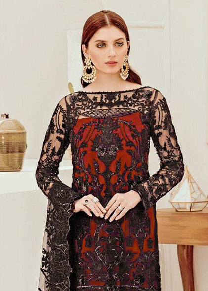 red and black pakistani dress Red And Black Embroidered Pakistani Salwar Suit plus-size