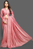 ZAC20-27 ROSE PINK INDIAN ETHNIC PARTY WEAR SAREE - Asian Party Wear