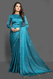 TEAL WEDDING DESIGNER SAREE - Asian Party Wear