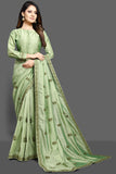 BISCAY GREEN INDIAN ETHNIC WEAR SAREE - Asian Party Wear