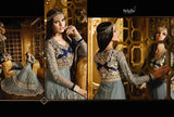 S44 GREY BLOSSOM SYBELLA DESIGNER LEHENGA DRESS - Asian Party Wear