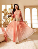 90011 PEACH LT NITYA PARTY WEAR ANARKALI SUIT - Asian Party Wear