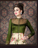 4706 GREEN CHENAB DESIGNER EMBROIDRED FLORAL ANARKALI SUIT - Asian Party Wear